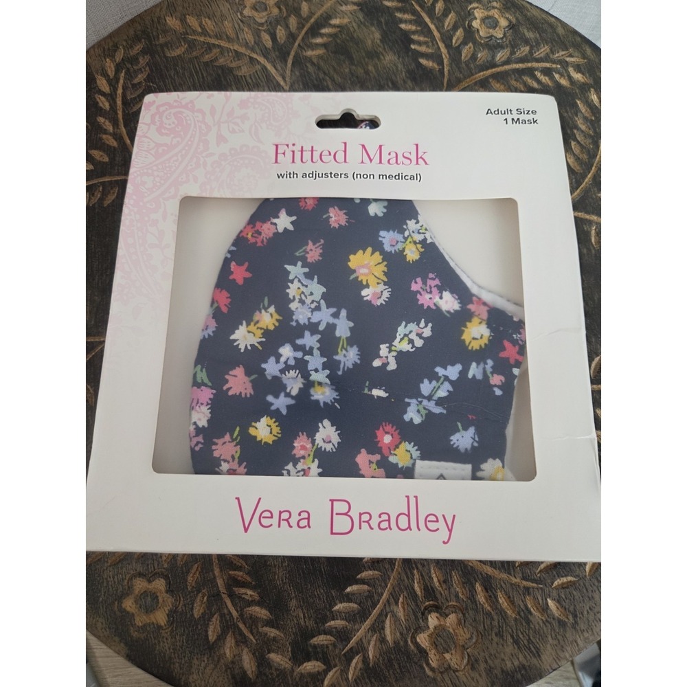 Vera Bradley Blue Floral Facial Fitted‎  Adult Mask NIB Cotton